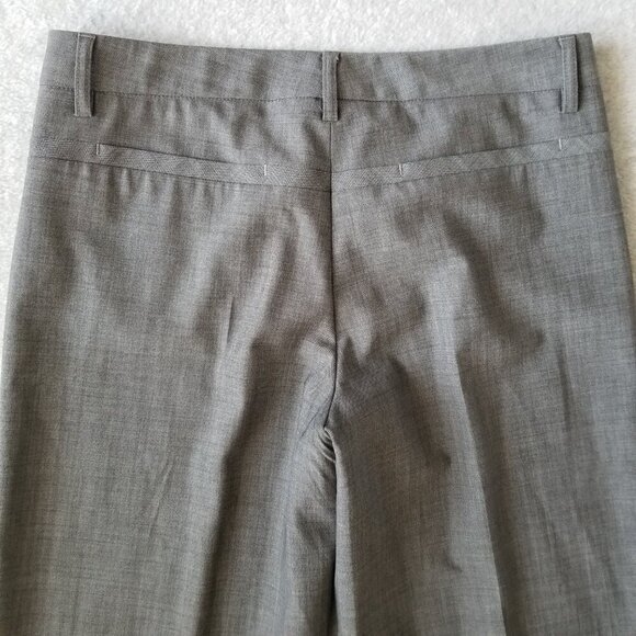 Theory Womens Gray Wide Leg Wool Blend Career Pleated Dress Pants Interview Sz 4 - Picture 5 of 12